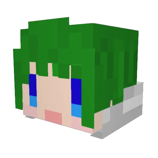 tarua_yomogi Minecraft avatar head, 3D render