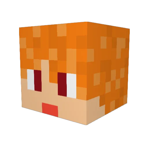 tarutooon Minecraft avatar head, 3D render