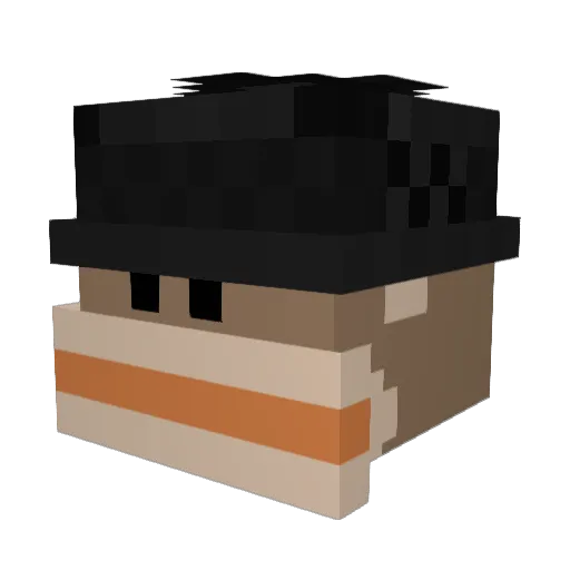 taskcomplete Minecraft avatar head, 3D render