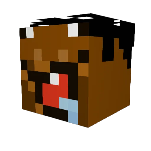 taslaxy Minecraft avatar head, 3D render