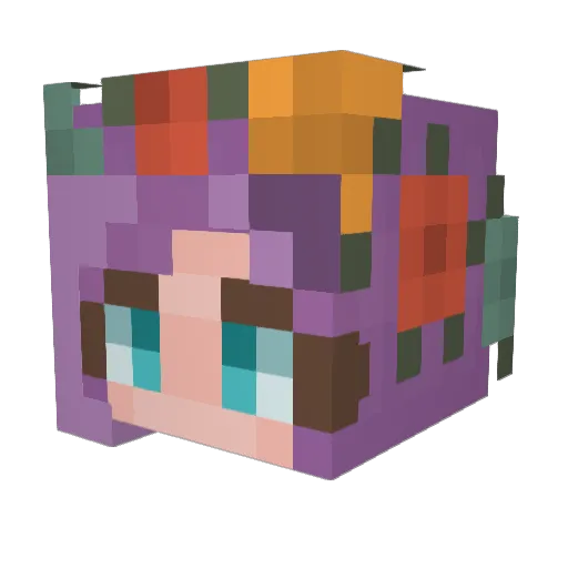 tatiepott Minecraft avatar head, 3D render