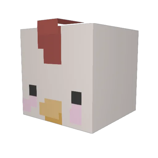 tavuk_kfc Minecraft avatar head, 3D render