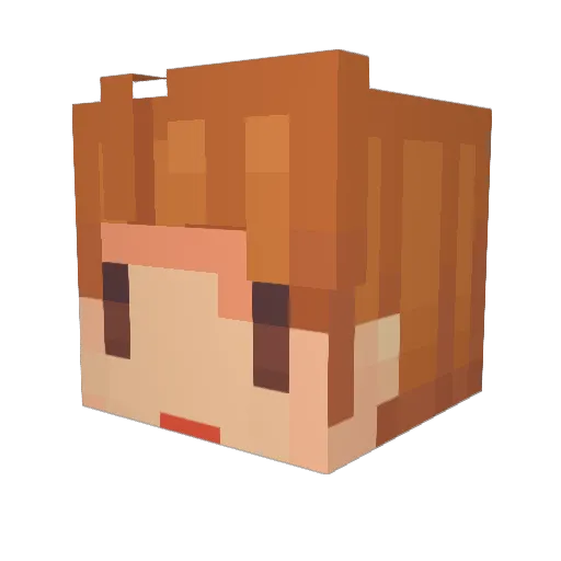 taxine Minecraft avatar head, 3D render