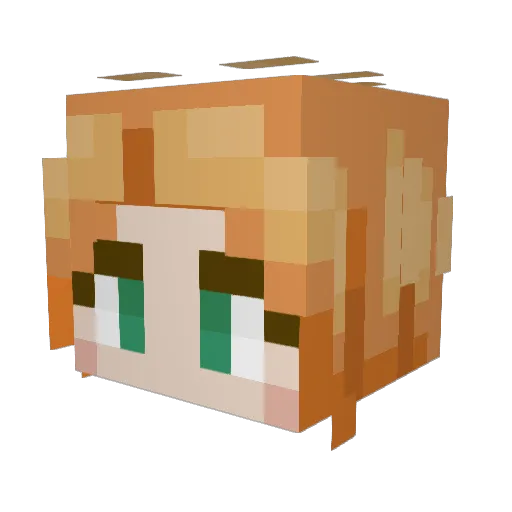 tbejvy Minecraft avatar head, 3D render