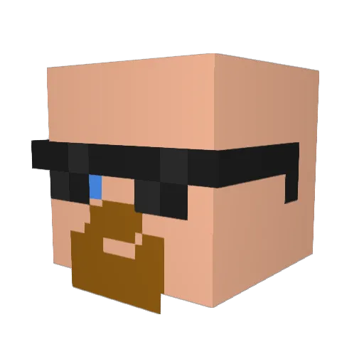 tbhtrey Minecraft avatar head, 3D render