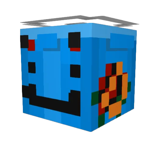 tblu Minecraft avatar head, 3D render