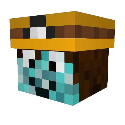 tcial Minecraft avatar head, 3D render