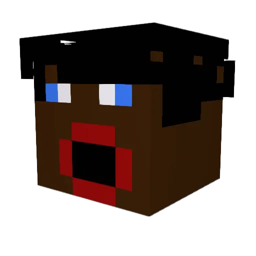 tcsv Minecraft avatar head, 3D render