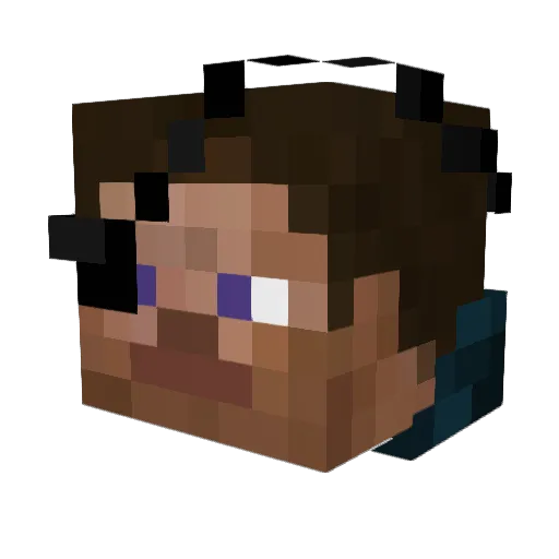 tcvs Minecraft avatar head, 3D render