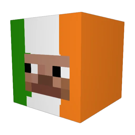 tcye Minecraft avatar head, 3D render