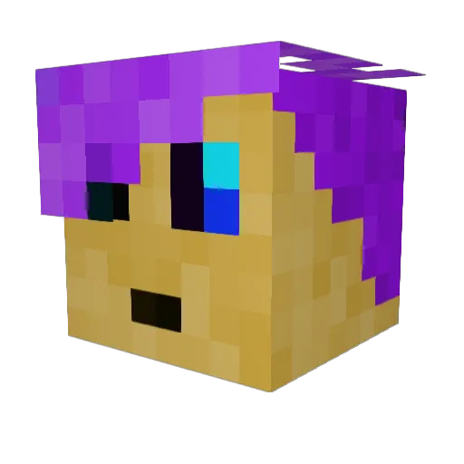 tdewbie Minecraft avatar head, 3D render