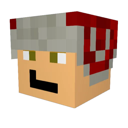 tdguyMC Minecraft avatar head, 3D render