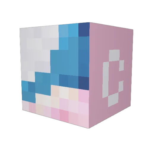 tdhhe Minecraft avatar head, 3D render