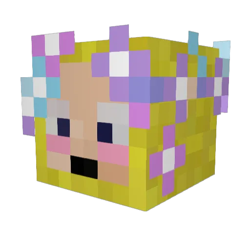 teabbb Minecraft avatar head, 3D render