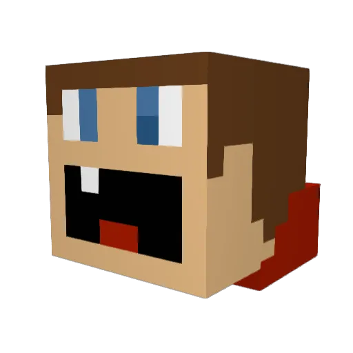 tearitup Minecraft avatar head, 3D render