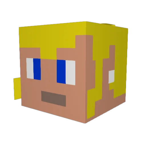 teatra Minecraft avatar head, 3D render