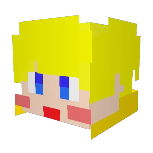 tebin Minecraft avatar head, 3D render