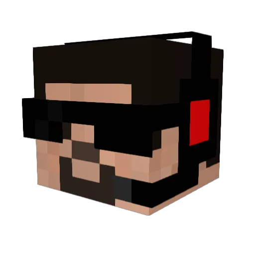 tebrase Minecraft avatar head, 3D render