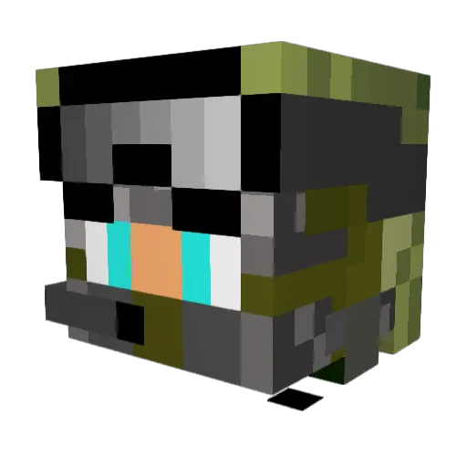 techboomb Minecraft avatar head, 3D render