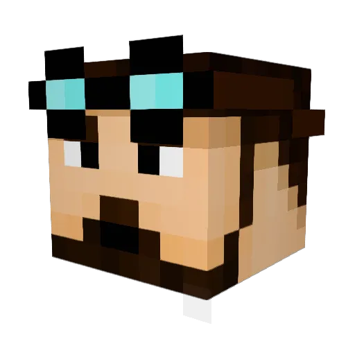 techmancien Minecraft avatar head, 3D render