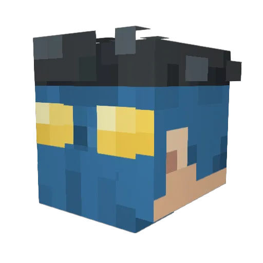tecno_2 Minecraft avatar head, 3D render