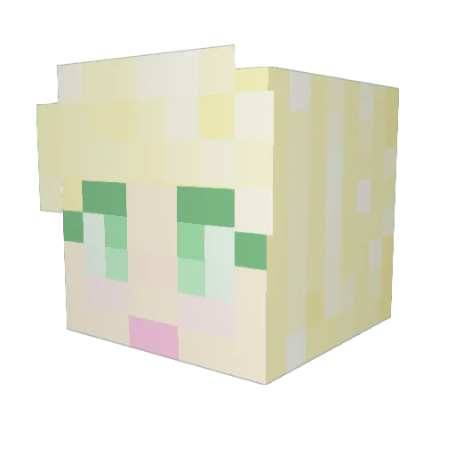 teddybabie Minecraft avatar head, 3D render