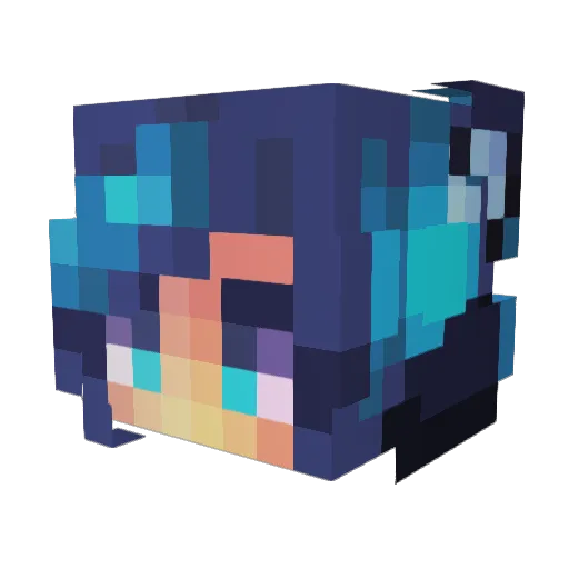 teddychargebleu Minecraft avatar head, 3D render