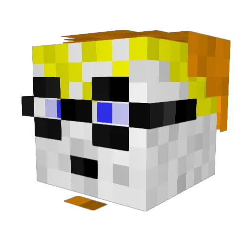 teddykladdkak Minecraft avatar head, 3D render