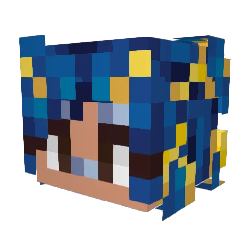 teddywithwater Minecraft avatar head, 3D render