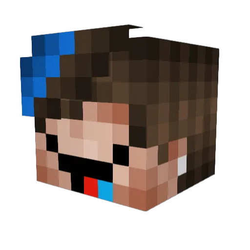tedsonin Minecraft avatar head, 3D render