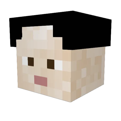 tee_sang Minecraft avatar head, 3D render