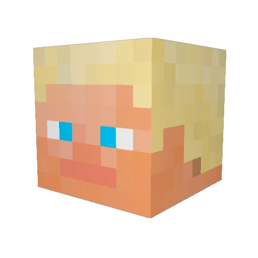 teear Minecraft avatar head, 3D render