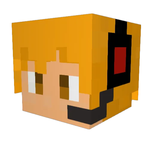 teemreal Minecraft avatar head, 3D render