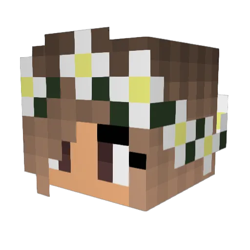 teganxox Minecraft avatar head, 3D render