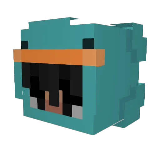 tehdog Minecraft avatar head, 3D render