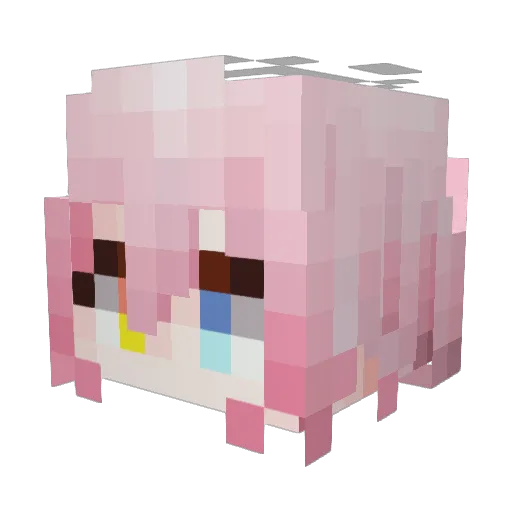 teileng Minecraft avatar head, 3D render