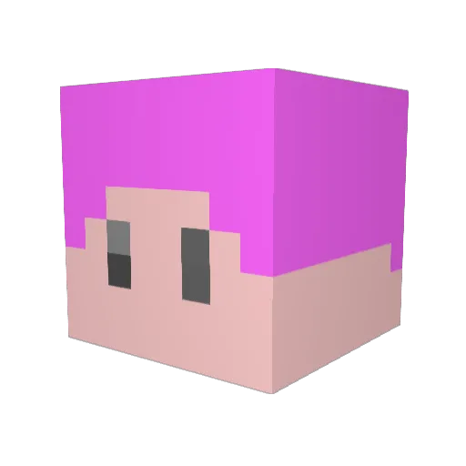 teitokusan Minecraft avatar head, 3D render