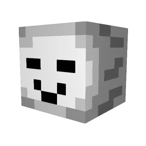tekitekiteki Minecraft avatar head, 3D render