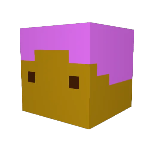 telawn Minecraft avatar head, 3D render