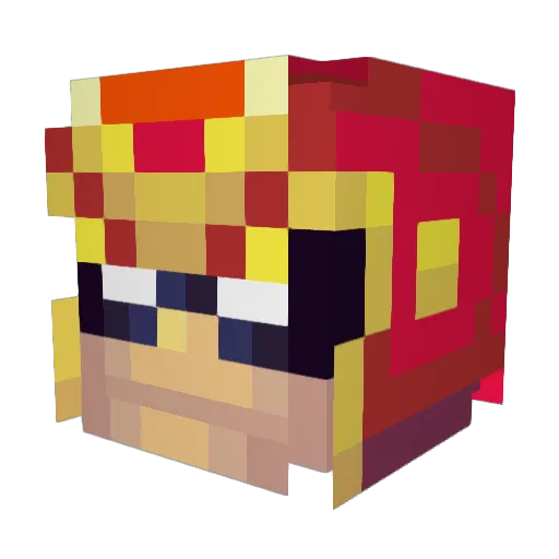 teldy Minecraft avatar head, 3D render