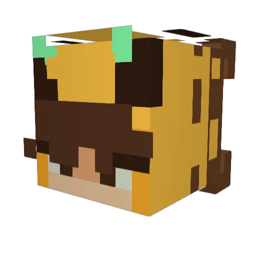 teleboobie Minecraft avatar head, 3D render