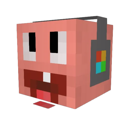 telefonnummer Minecraft avatar head, 3D render