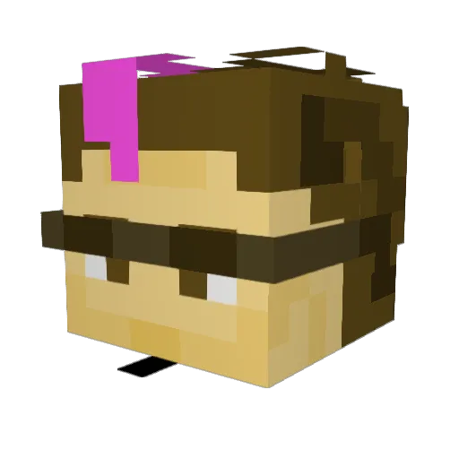 teleftines Minecraft avatar head, 3D render