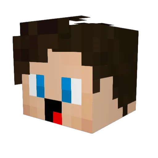 telegamer Minecraft avatar head, 3D render