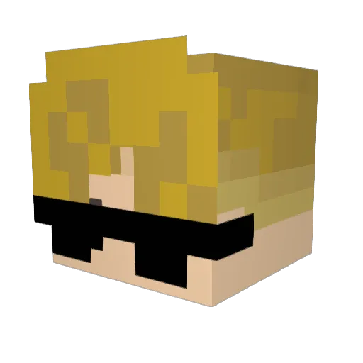 telepyz Minecraft avatar head, 3D render
