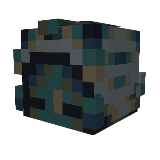 teletubbis Minecraft avatar head, 3D render