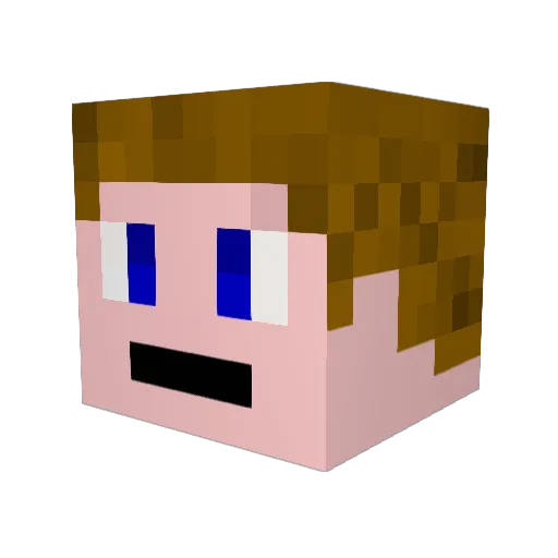 telfon Minecraft avatar head, 3D render