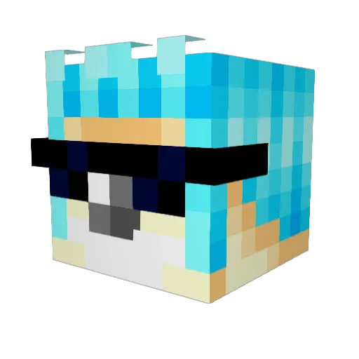 telif Minecraft avatar head, 3D render