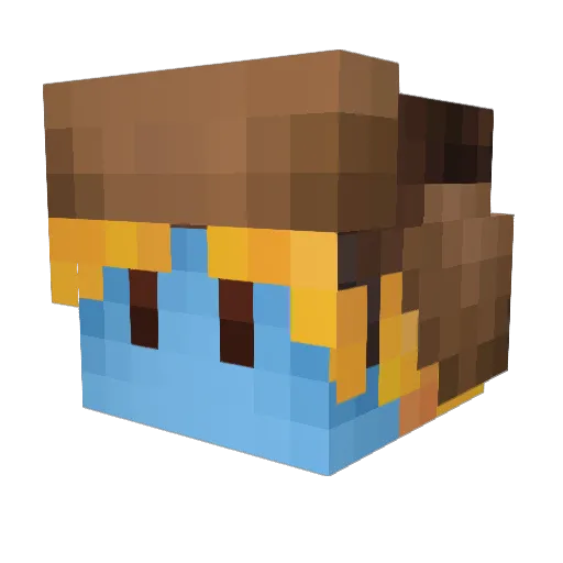 tell02k Minecraft avatar head, 3D render