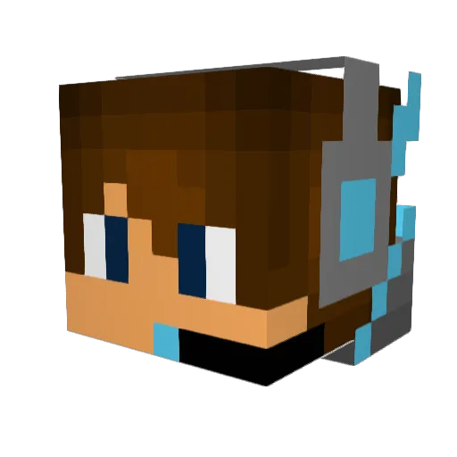 tellerattila Minecraft avatar head, 3D render